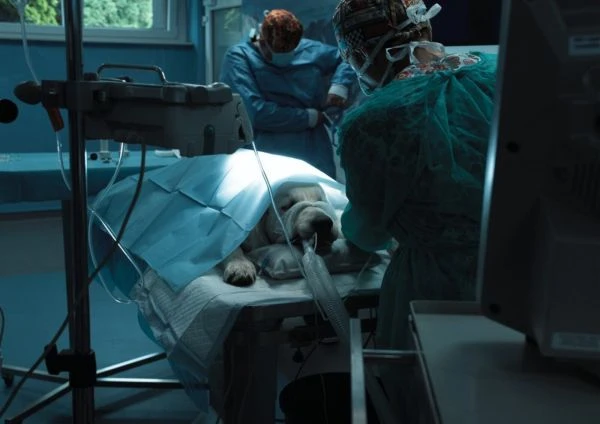 pies na stole operacyjnym